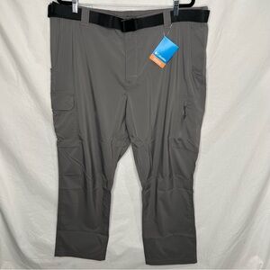 NWT Columbia Silver Ridge Utility Pants Men's 46x30 Gray Belted Outdoor Hiking